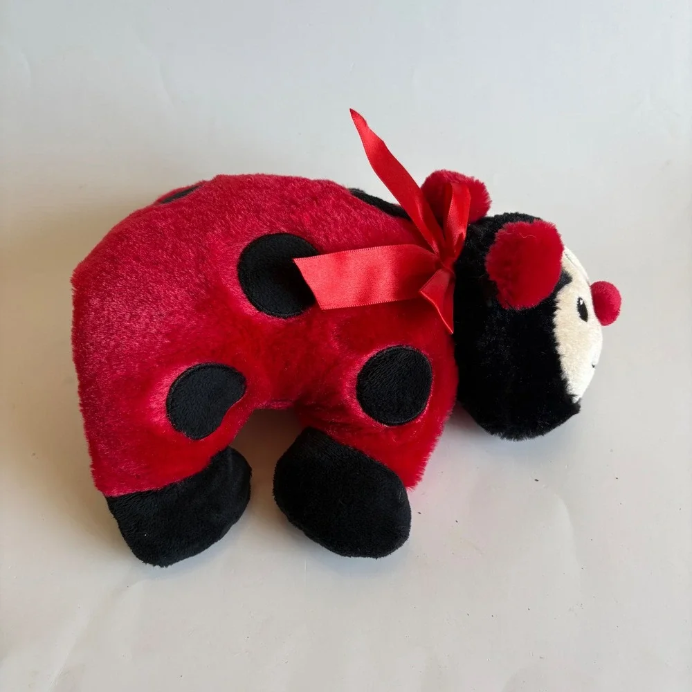 Pillow Pets Ladybug Plush Stuffed Animal‎ Red Black Spotted Folding Pillow 13